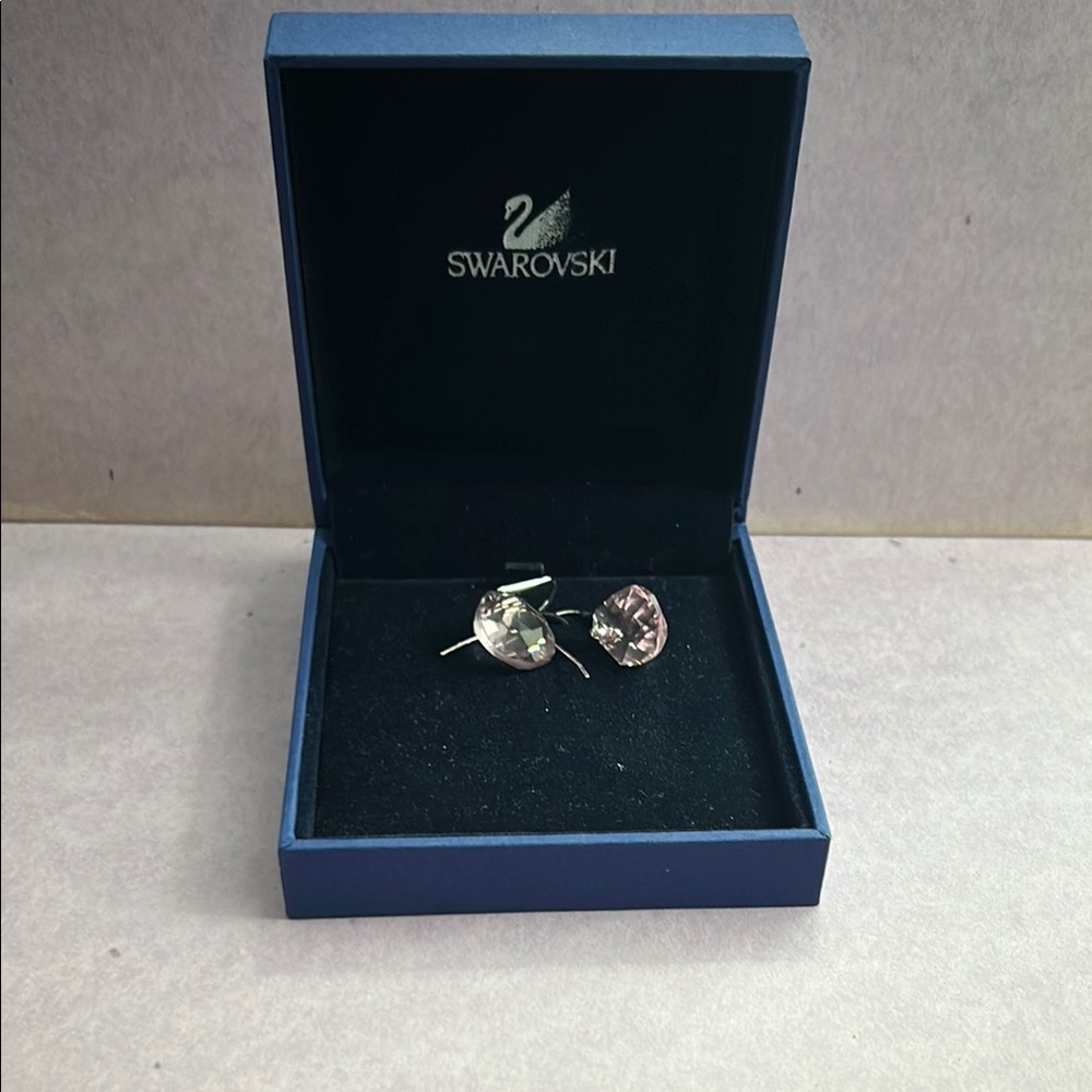 Swarovski Silver and Purple Earrings with Signature Sparkle